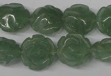 CFG231 15.5 inches 16mm carved flower green aventurine beads