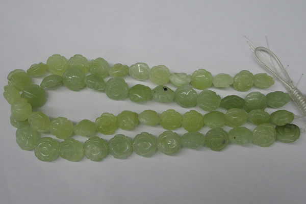 CFG233 15.5 inches 16mm carved flower New jade gemstone beads