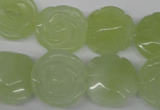 CFG234 15.5 inches 18mm carved flower New jade gemstone beads