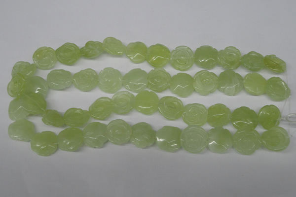 CFG234 15.5 inches 18mm carved flower New jade gemstone beads