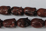 CFG236 15.5 inches 10*15mm carved flower mahogany obsidian beads