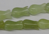 CFG237 15.5 inches 10*17mm carved flower New jade gemstone beads