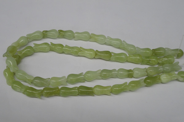 CFG237 15.5 inches 10*17mm carved flower New jade gemstone beads