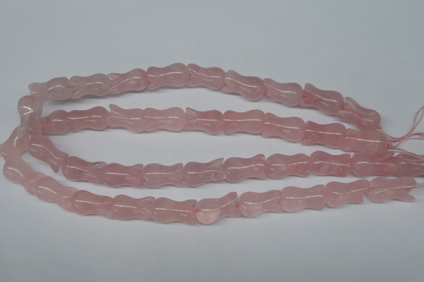 CFG238 15.5 inches 12*20mm carved flower rose quartz beads