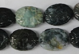 CFG246 15.5 inches 15*20mm carved oval Indian agate beads