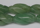 CFG252 15.5 inches 15*30mm carved rice green aventurine beads