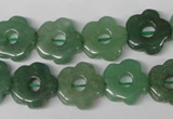 CFG255 15.5 inches 15mm carved flower green aventurine beads