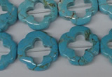 CFG256 15.5 inches 20mm carved flower turquoise beads