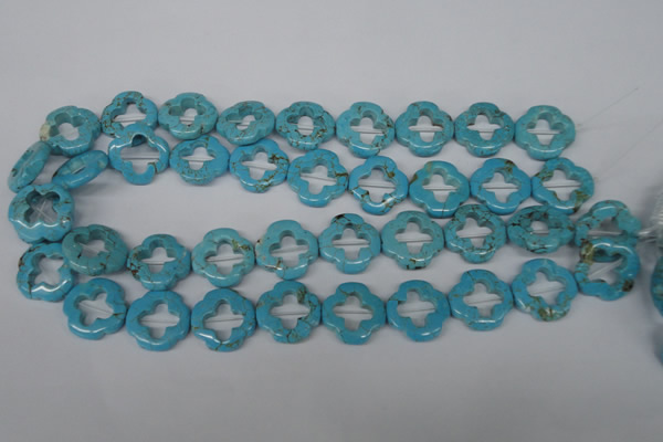 CFG256 15.5 inches 20mm carved flower turquoise beads