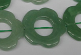 CFG261 15.5 inches 30mm carved flower green aventurine beads