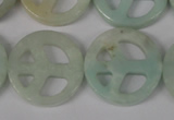 CFG265 15.5 inches 25mm carved coin amazonite gemstone beads