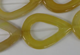 CFG266 15.5 inches 28*35mm carved teardrop yellow agate beads