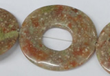 CFG282 15.5 inches 40*45mm carved oval unakite gemstone beads