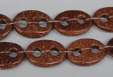 CFG295 15.5 inches 15*20mm carved oval goldstone beads