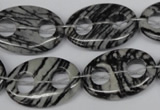 CFG301 15.5 inches 18*25mm carved oval black water jasper beads