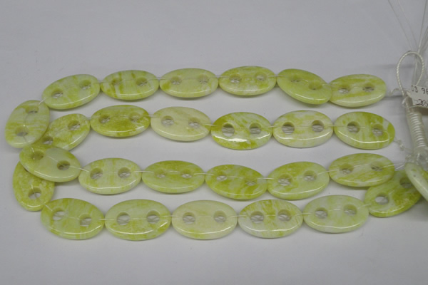 CFG308 15.5 inches 20*30mm carved oval lemon jade gemstone beads