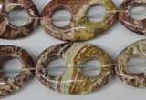 CFG309 15.5 inches 20*30mm carved oval dyed stripe jasper beads