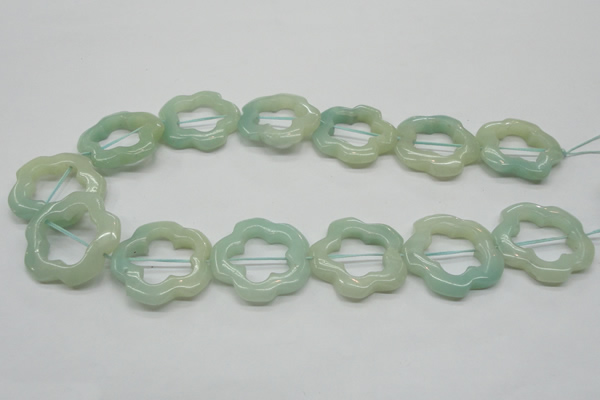 CFG31 15.5 inches 30mm carved flower amazonite gemstone beads