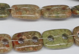 CFG321 15.5 inches 15*20mm carved rectangle unakite beads