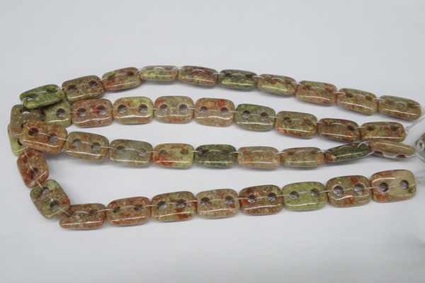 CFG321 15.5 inches 15*20mm carved rectangle unakite beads