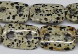 CFG329 15.5 inches 18*25mm carved rectangle dalmation jasper beads