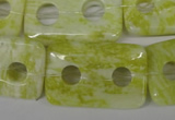 CFG336 15.5 inches 20*30mm carved rectangle lemon jade beads