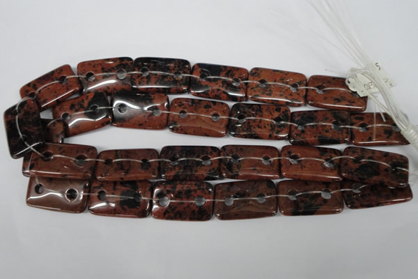 CFG337 15.5 inches 20*30mm carved rectangle mahogany obsidian beads