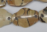 CFG340 22*30mm carved hexagon African leopard skin jasper beads