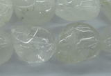 CFG341 15.5 inches 18*22mm carved skull white crystal beads