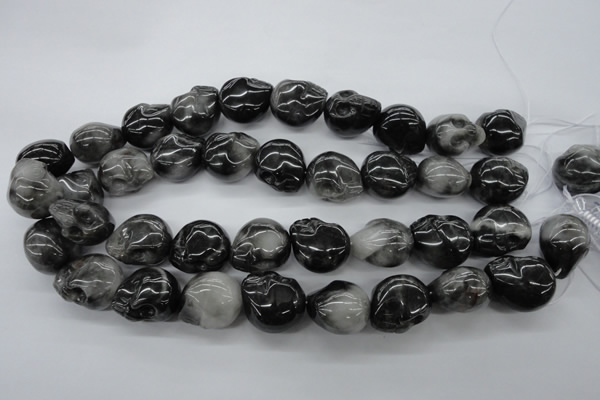 CFG346 15.5 inches 18*22mm carved skull eagle eye jasper beads