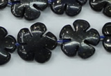 CFG453 15.5 inches 20mm carved flower blue iron stone beads