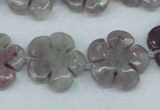 CFG454 15.5 inches 20mm carved flower lilac jasper beads