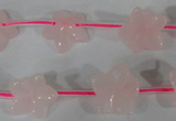 CFG507 15.5 inches 15*15mm carved flower rose quartz beads