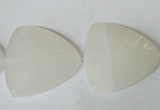 CFG525 15.5 inches 25*25mm carved triangle white jade beads