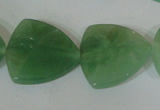 CFG531 15.5 inches 25*25mm carved triangle green aventurine beads