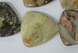 CFG532 15.5 inches 25*25mm carved triangle jasper gemstone beads