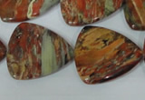 CFG533 15.5 inches 25*25mm carved triangle brecciated jasper beads