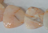 CFG536 15.5 inches 25*25mm carved triangle bamboo leaf agate beads