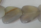 CFG538 15.5 inches 25*25mm carved triangle grey agate beads