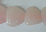 CFG539 15.5 inches 25*25mm carved triangle rose quartz beads