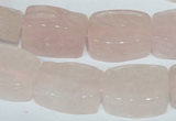 CFG546 15.5 inches 15*20mm carved brick rose quartz beads