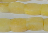 CFG547 15.5 inches 15*20mm carved brick yellow jade beads