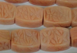 CFG548 15.5 inches 15*20mm carved brick red aventurine beads