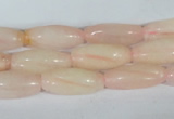 CFG553 15.5 inches 8*20mm carved rice rose quartz beads