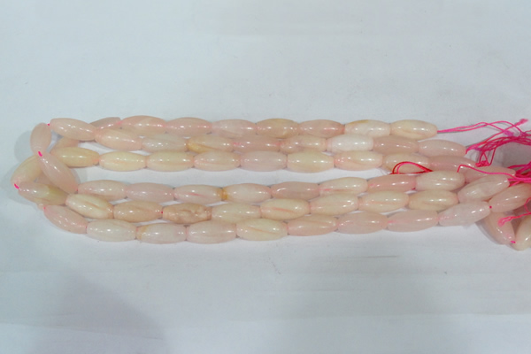 CFG553 15.5 inches 8*20mm carved rice rose quartz beads