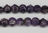 CFG59 15.5 inches 8*10mm carved pig-shaped amethyst gemstone beads