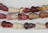 CFG61 15.5 inches 8*13mm carved calabash mookaite gemstone beads