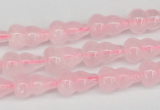 CFG63 15.5 inches 8*13mm carved calabash rose quartz beads