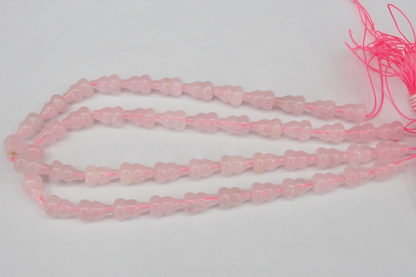 CFG64 15.5 inches 10*16mm carved calabash rose quartz beads