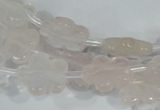 CFG651 15.5 inches 15mm carved flower rose quartz beads